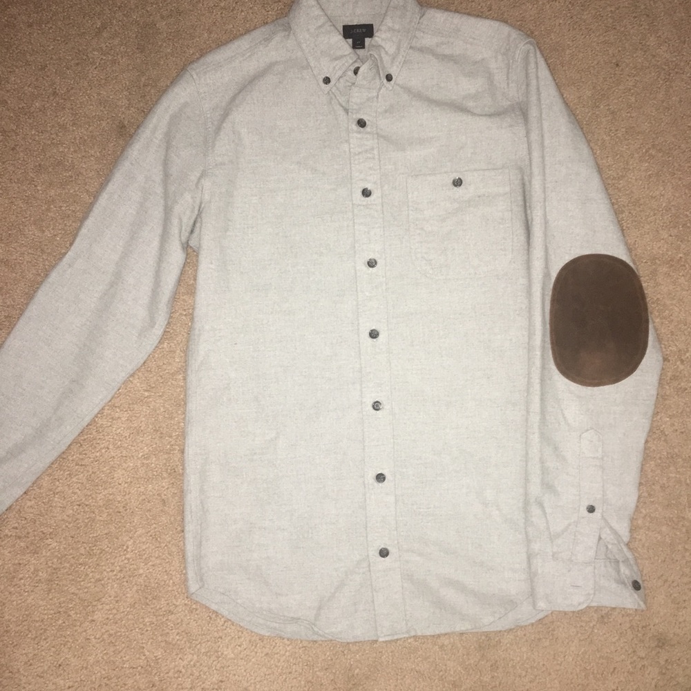 J crew, patched elbow button down.